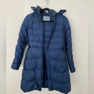 Prada women nylon white goose down puffer coat